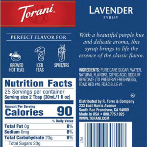 torani lavender syrup ingredients